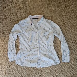 Reserved White Shirt with Floral Design